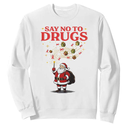 Santa Christmas Sweatshirt AIDS Awwanrness Red Ribbon HIV Support