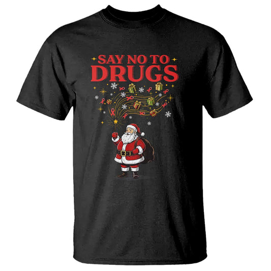 Santa Christmas T Shirt AIDS Awwanrness Red Ribbon HIV Support