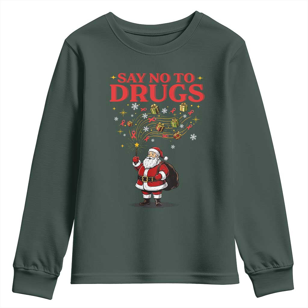 Santa Christmas Youth Sweatshirt AIDS Awwanrness Red Ribbon HIV Support