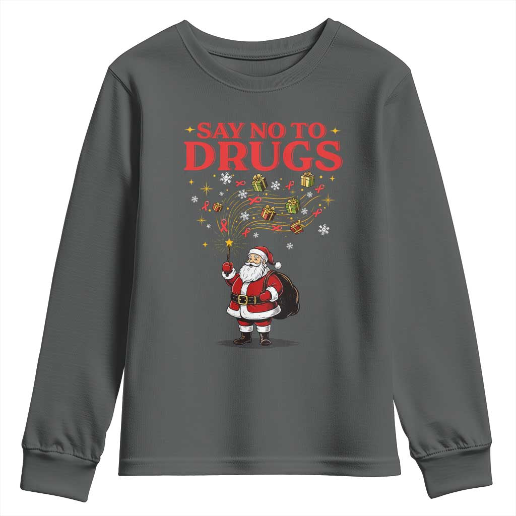 Santa Christmas Youth Sweatshirt AIDS Awwanrness Red Ribbon HIV Support