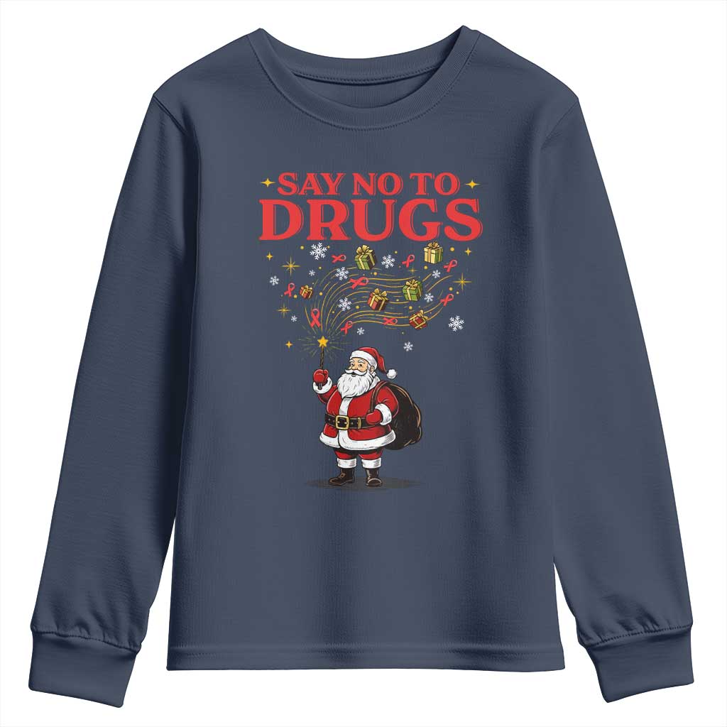 Santa Christmas Youth Sweatshirt AIDS Awwanrness Red Ribbon HIV Support
