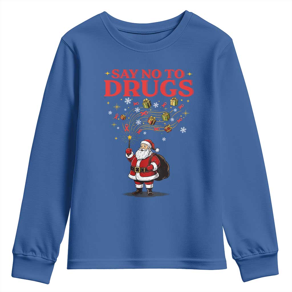 Santa Christmas Youth Sweatshirt AIDS Awwanrness Red Ribbon HIV Support