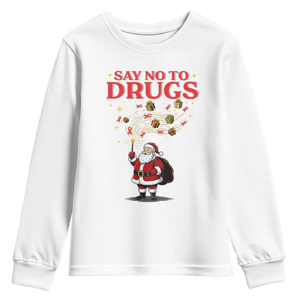 Santa Christmas Youth Sweatshirt AIDS Awwanrness Red Ribbon HIV Support