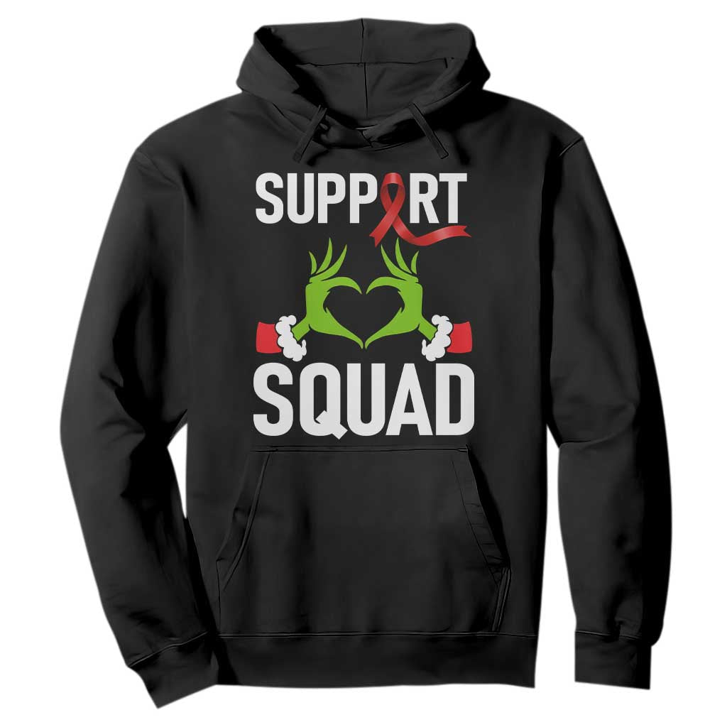 Christmas Frog AIDS Fighter Supporter Hoodie Elf Hand Xmas HIV Support