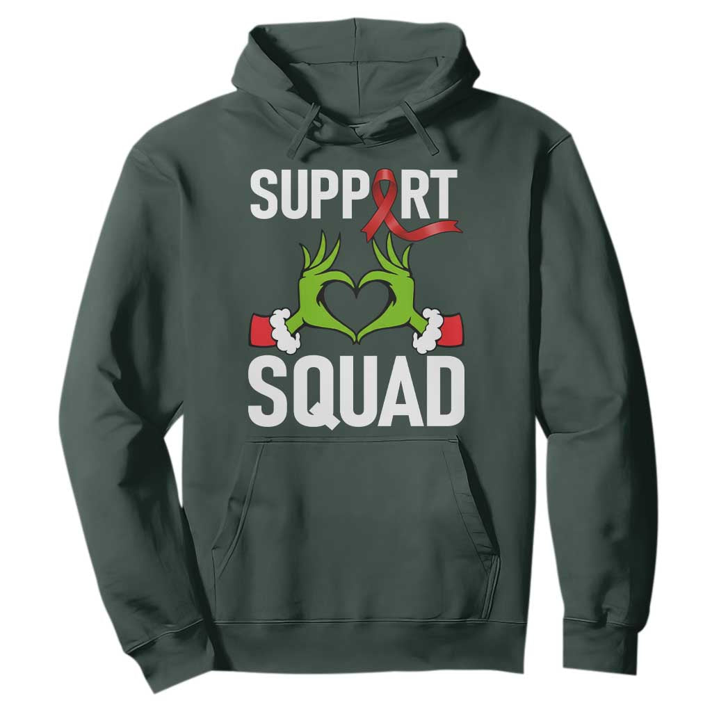 Christmas Frog AIDS Fighter Supporter Hoodie Elf Hand Xmas HIV Support