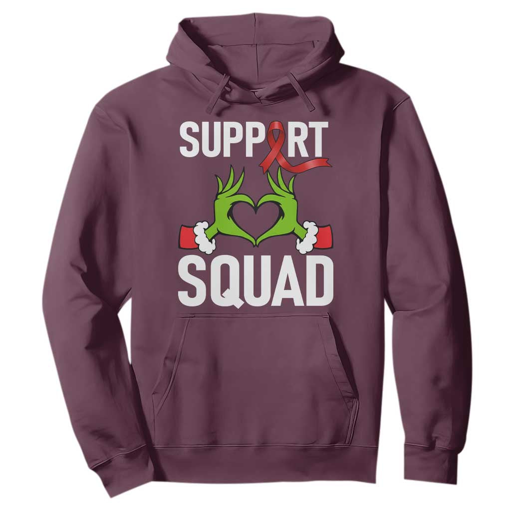 Christmas Frog AIDS Fighter Supporter Hoodie Elf Hand Xmas HIV Support