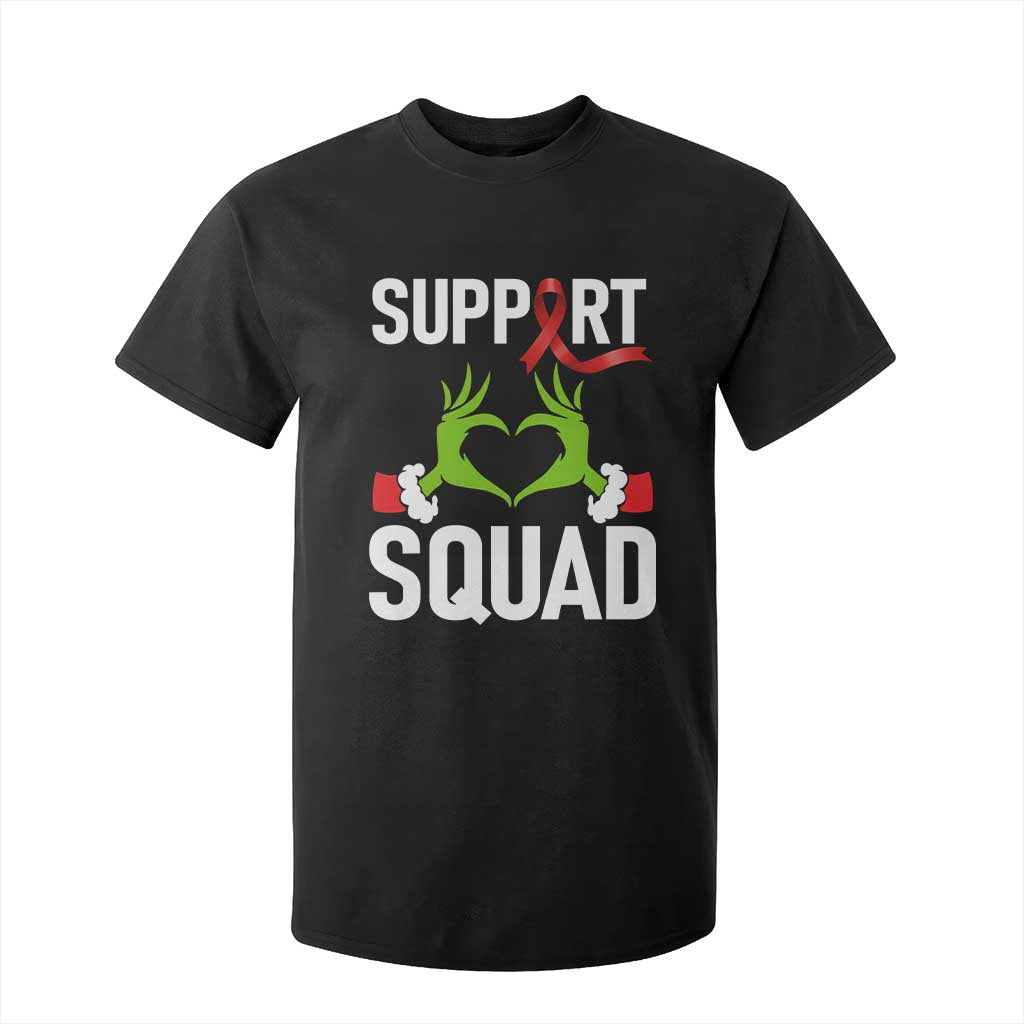 Christmas Frog AIDS Fighter Supporter T Shirt For Kid Elf Hand Xmas HIV Support