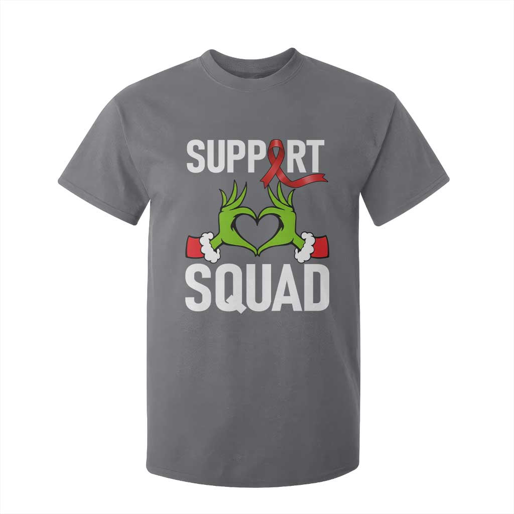 Christmas Frog AIDS Fighter Supporter T Shirt For Kid Elf Hand Xmas HIV Support