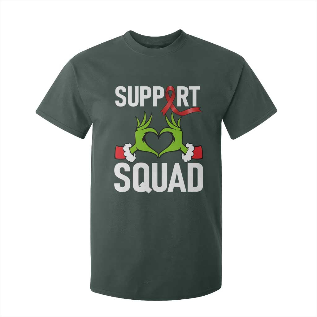 Christmas Frog AIDS Fighter Supporter T Shirt For Kid Elf Hand Xmas HIV Support