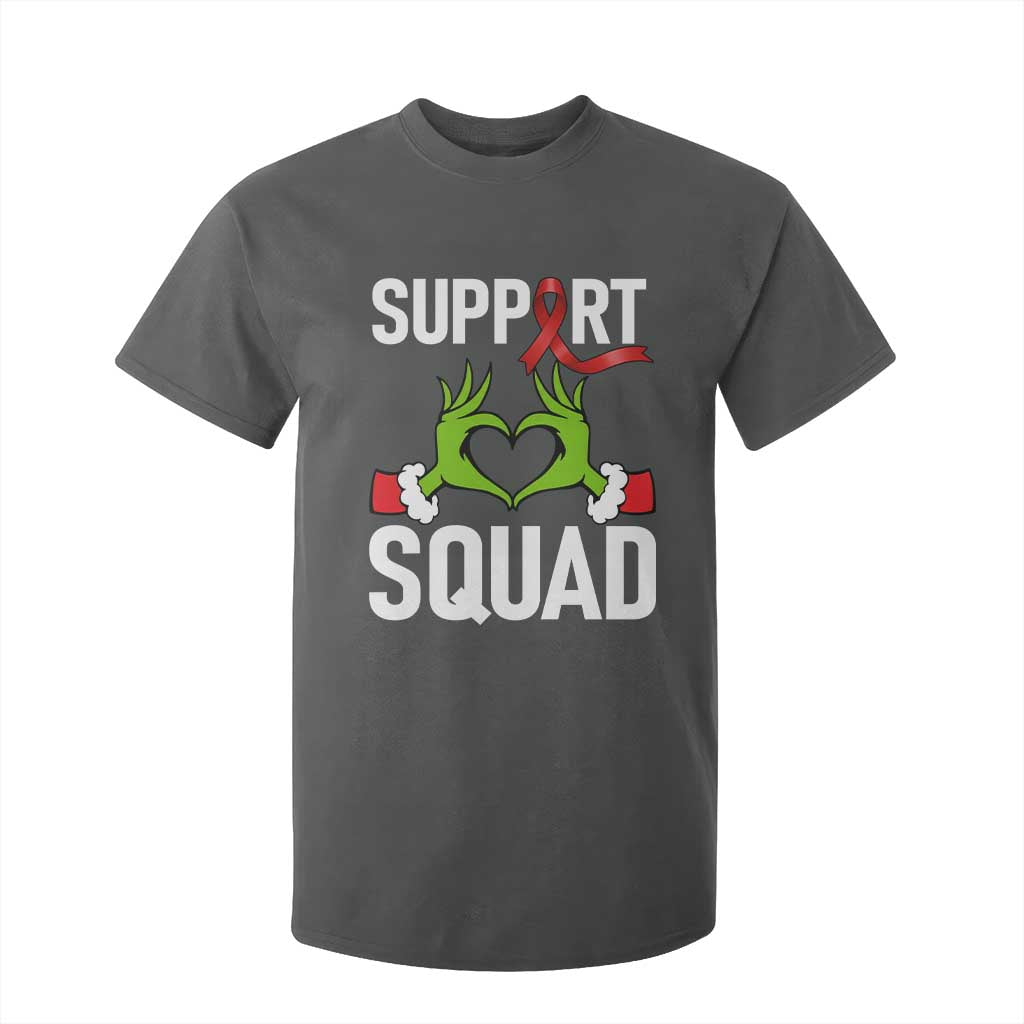 Christmas Frog AIDS Fighter Supporter T Shirt For Kid Elf Hand Xmas HIV Support