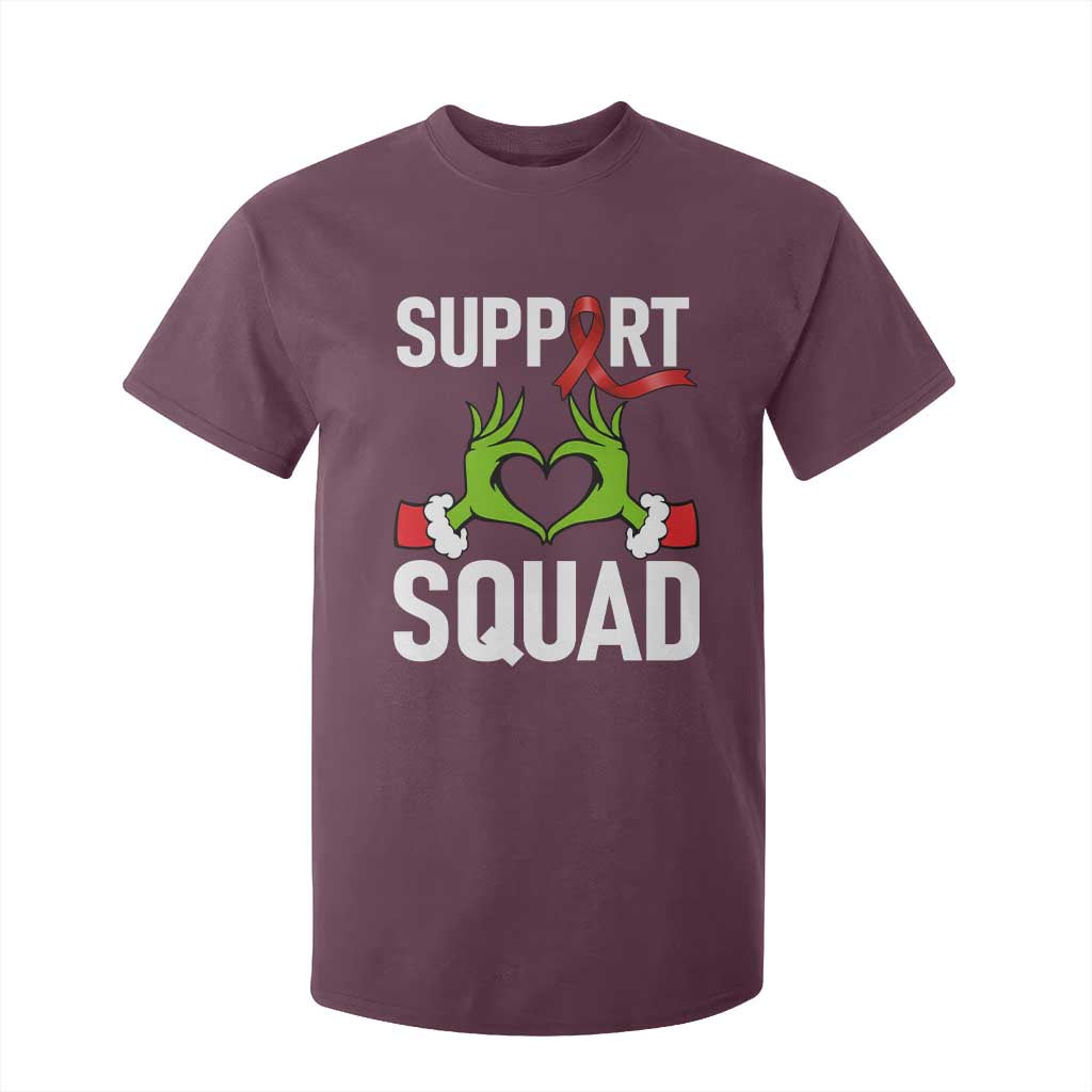 Christmas Frog AIDS Fighter Supporter T Shirt For Kid Elf Hand Xmas HIV Support