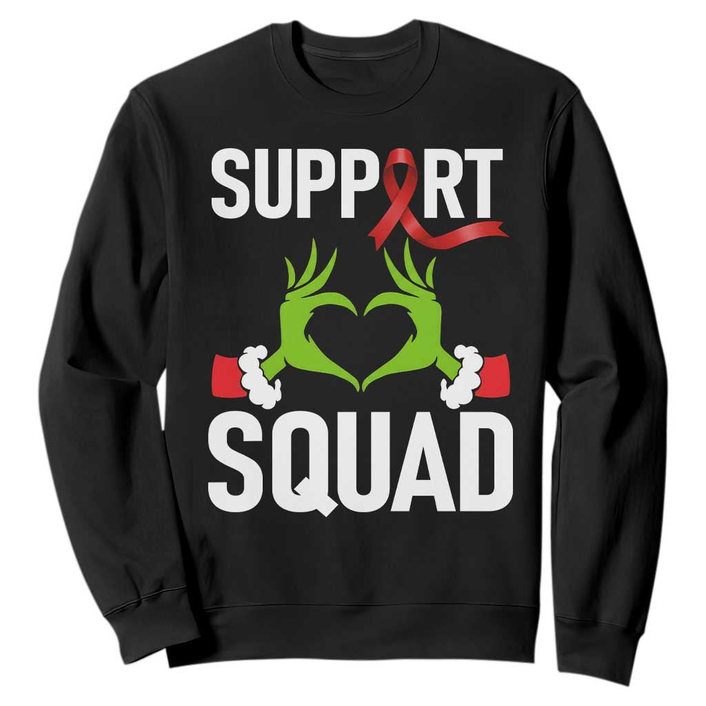 Christmas Frog AIDS Fighter Supporter Sweatshirt Elf Hand Xmas HIV Support