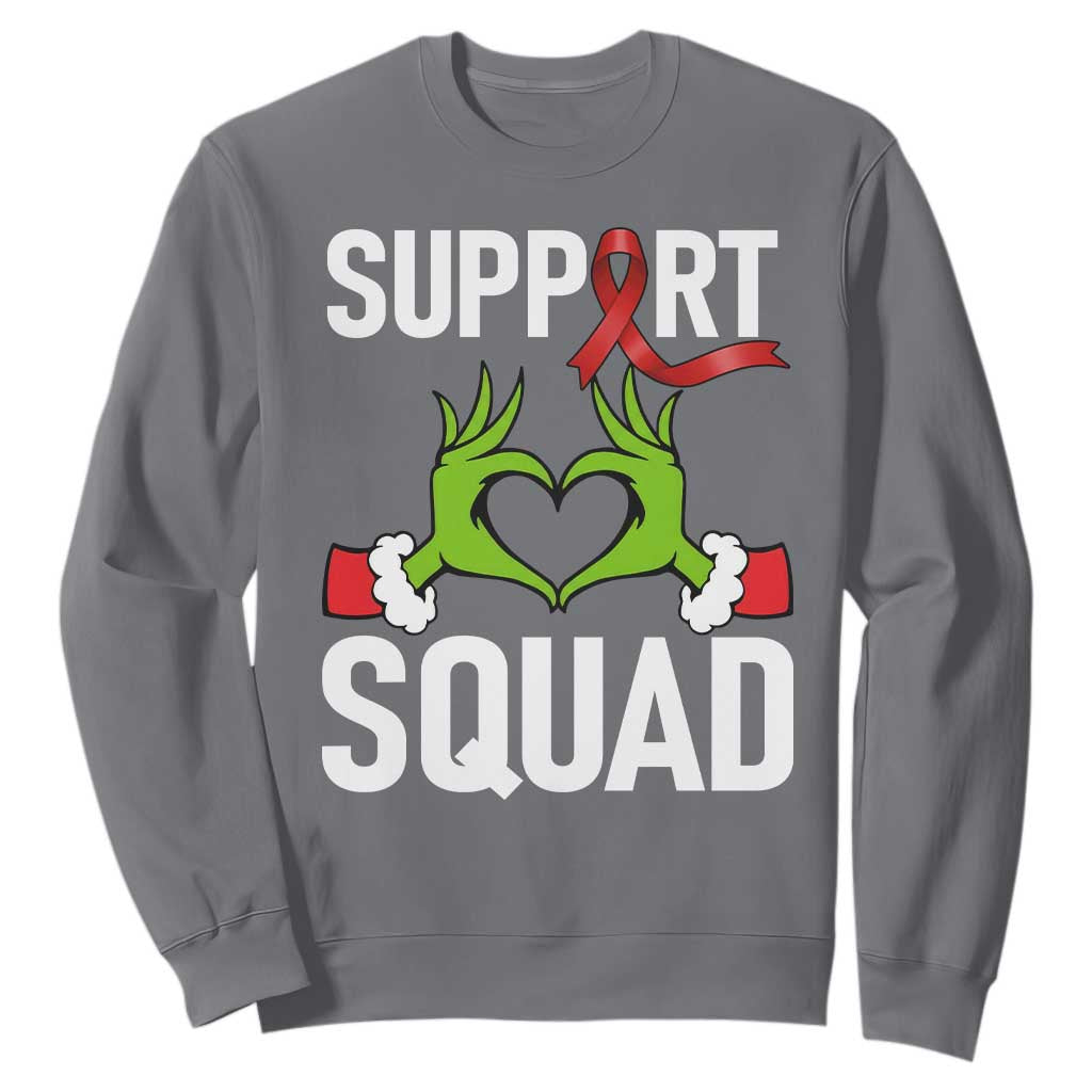 Christmas Frog AIDS Fighter Supporter Sweatshirt Elf Hand Xmas HIV Support
