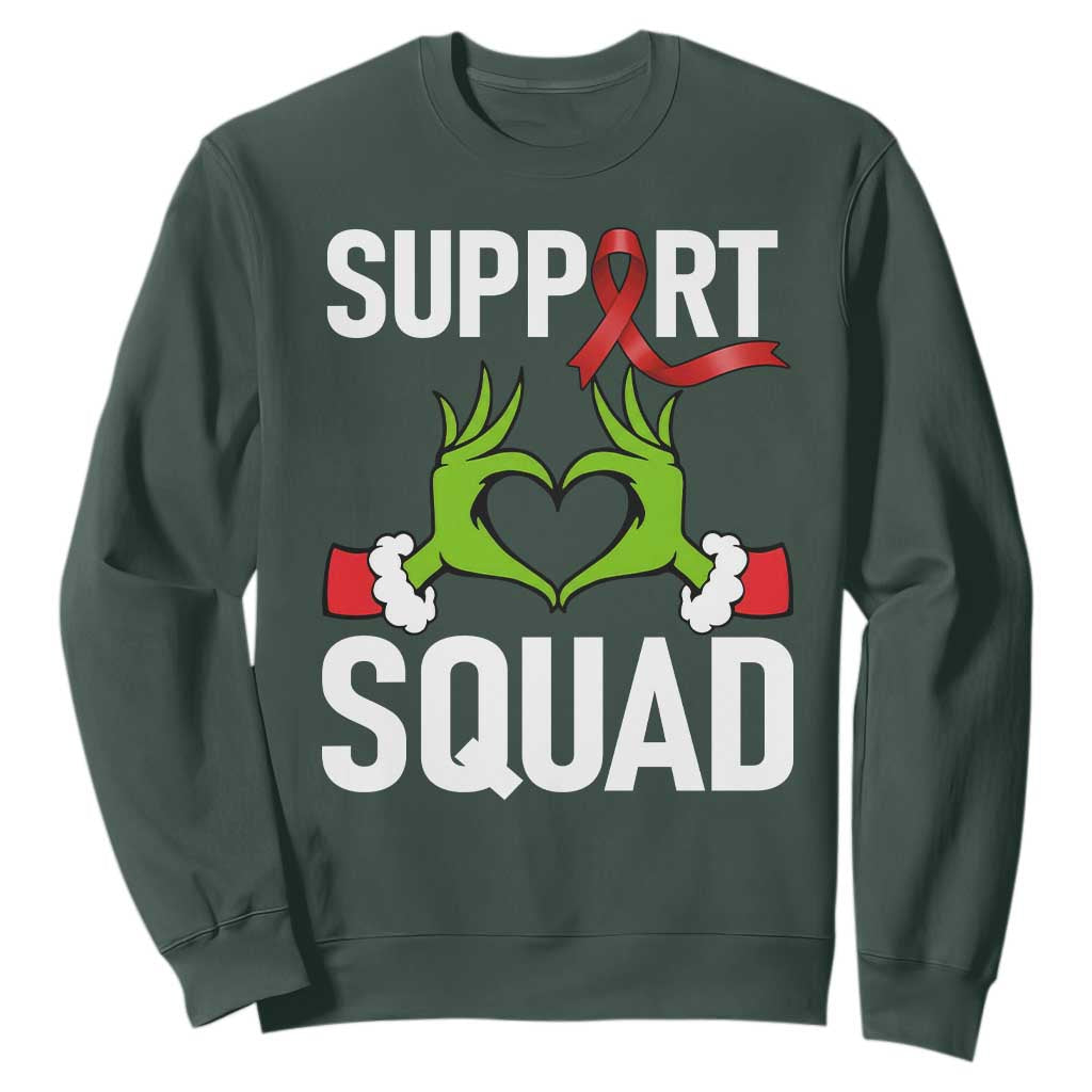 Christmas Frog AIDS Fighter Supporter Sweatshirt Elf Hand Xmas HIV Support