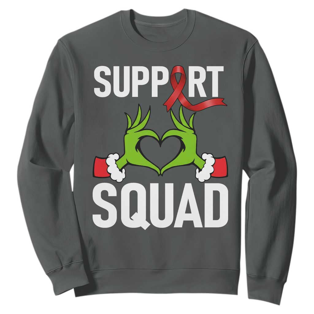 Christmas Frog AIDS Fighter Supporter Sweatshirt Elf Hand Xmas HIV Support