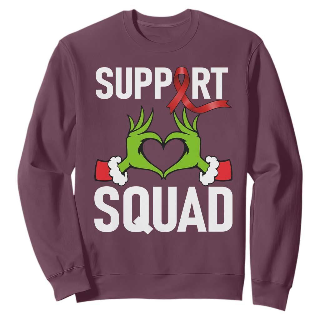 Christmas Frog AIDS Fighter Supporter Sweatshirt Elf Hand Xmas HIV Support