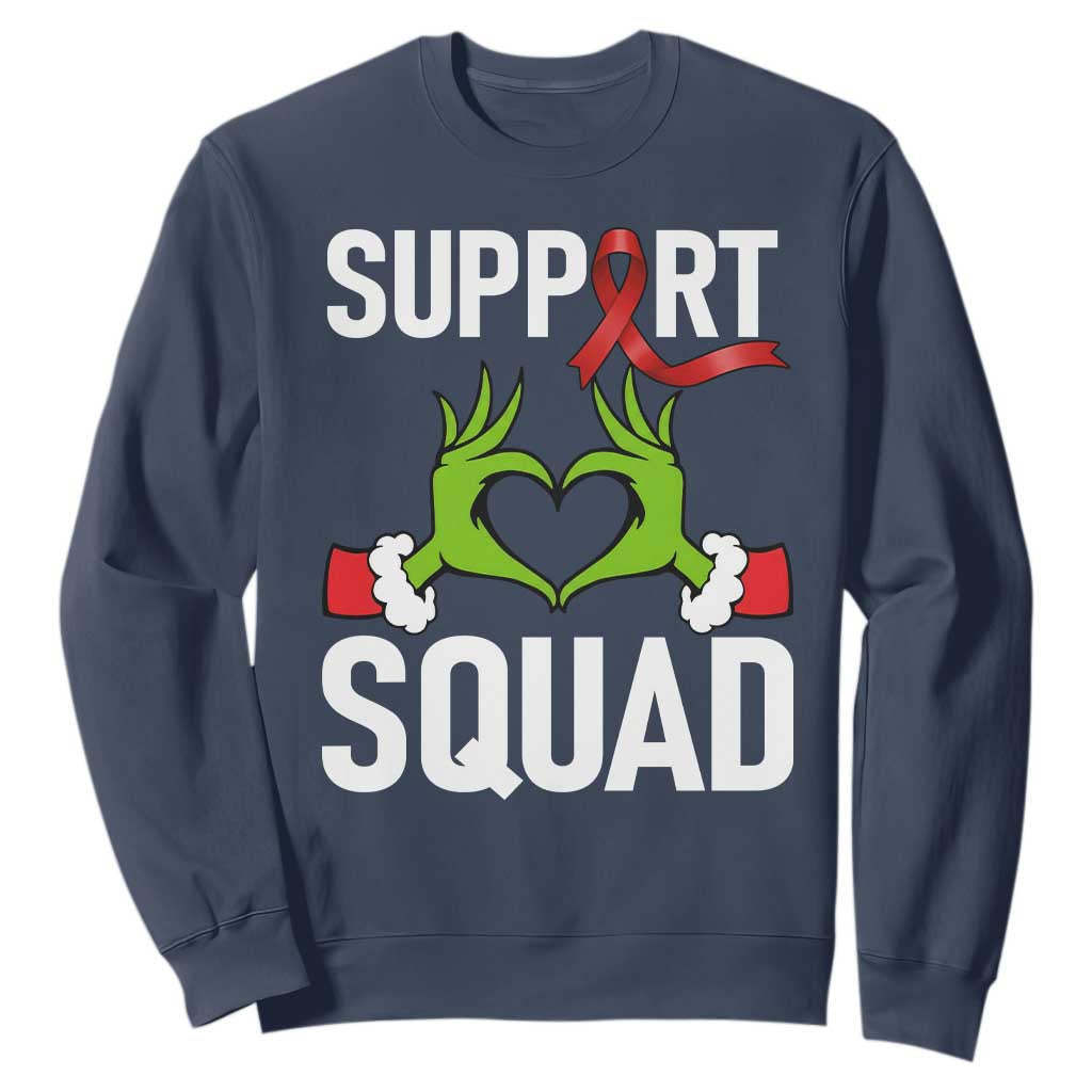 Christmas Frog AIDS Fighter Supporter Sweatshirt Elf Hand Xmas HIV Support