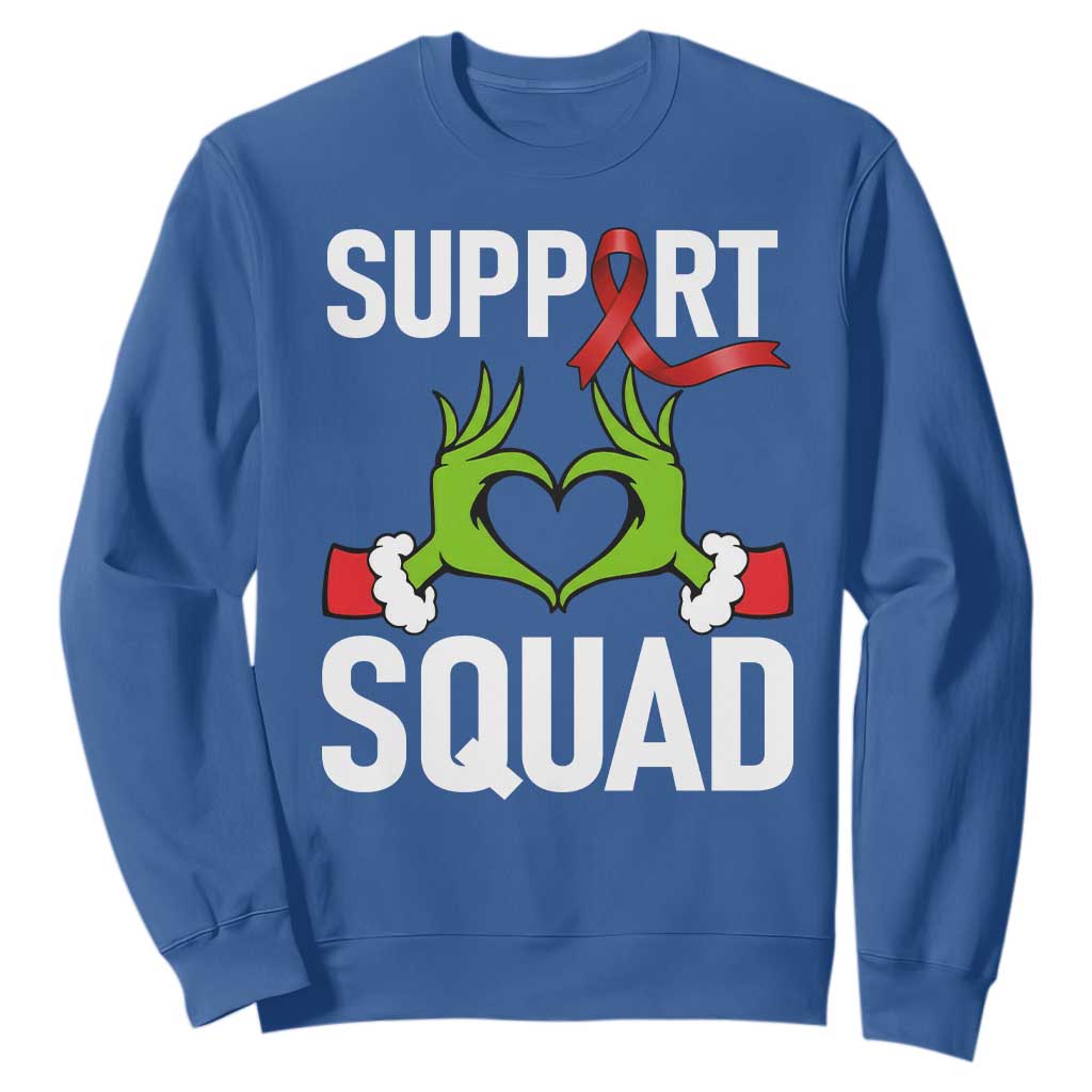 Christmas Frog AIDS Fighter Supporter Sweatshirt Elf Hand Xmas HIV Support