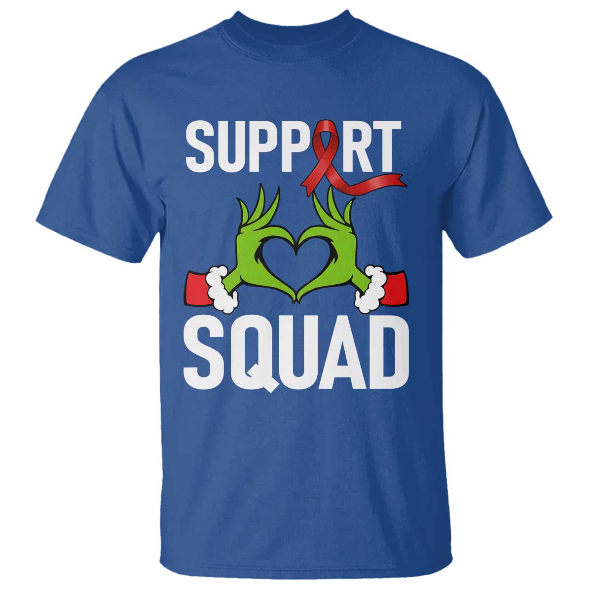 Christmas Frog AIDS Fighter Supporter T Shirt Elf Hand Xmas HIV Support