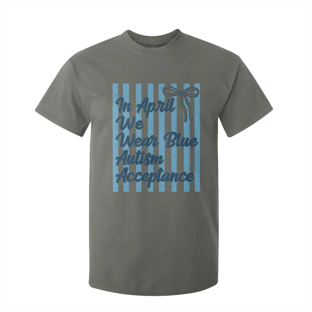 Autism Acceptance T Shirt For Kid In April We Wear Blue Support Neurodivergent