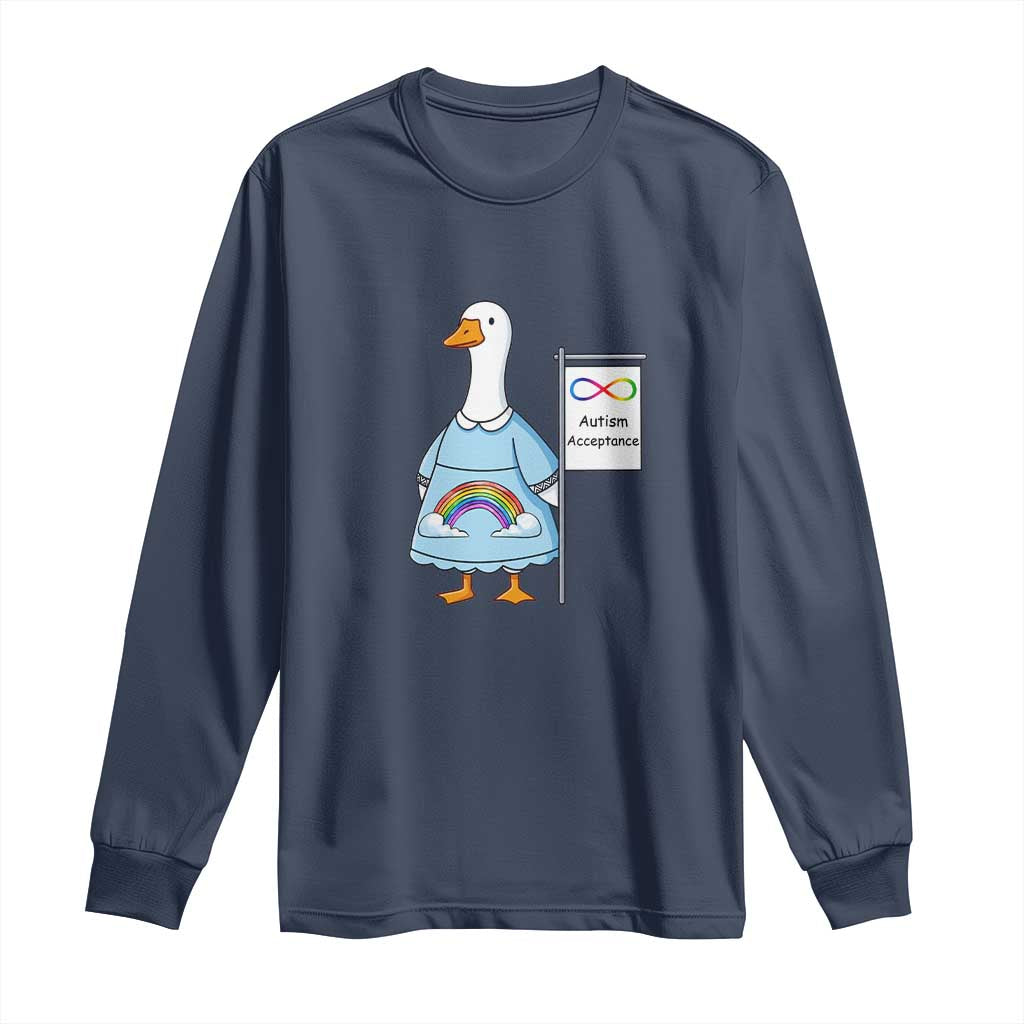 Autism Acceptance Long Sleeve Shirt Neurodivergent Awareness Silly Goose Support