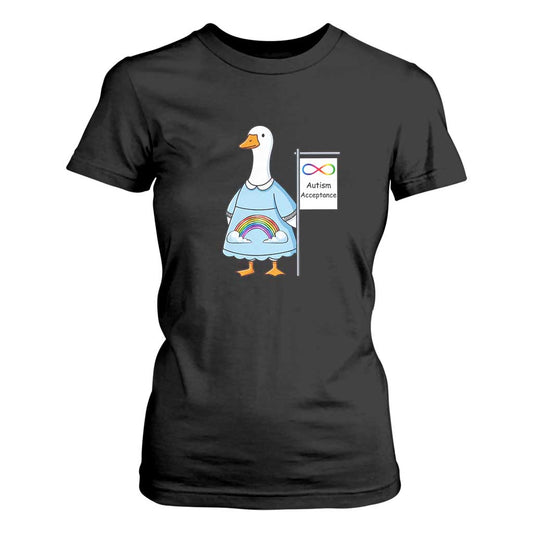 Autism Acceptance T Shirt For Women Neurodivergent Awareness Silly Goose Support
