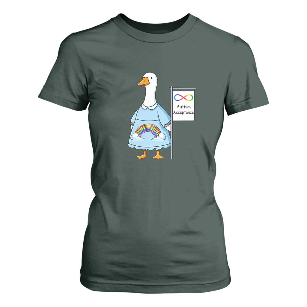 Autism Acceptance T Shirt For Women Neurodivergent Awareness Silly Goose Support