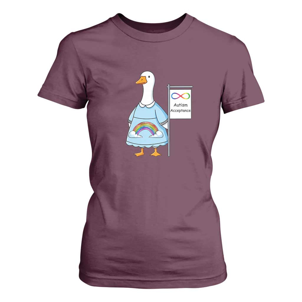 Autism Acceptance T Shirt For Women Neurodivergent Awareness Silly Goose Support