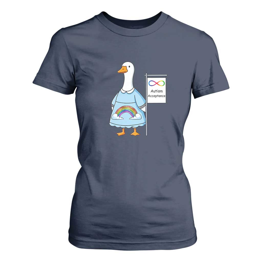 Autism Acceptance T Shirt For Women Neurodivergent Awareness Silly Goose Support