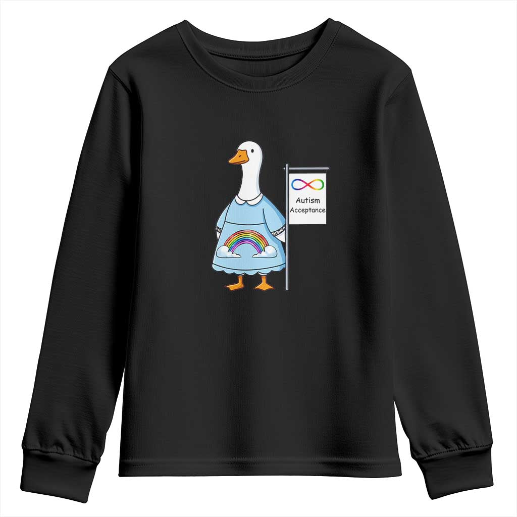 Autism Acceptance Youth Sweatshirt Neurodivergent Awareness Silly Goose Support