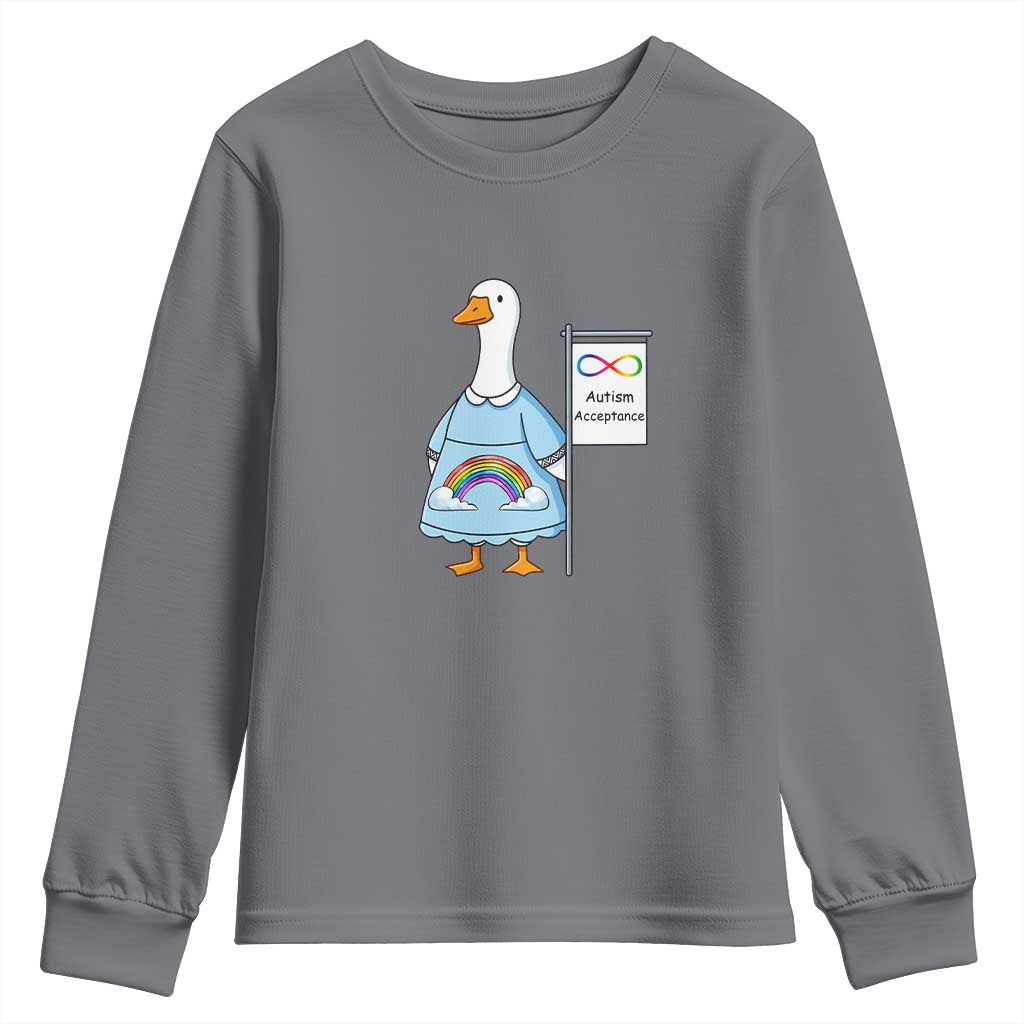 Autism Acceptance Youth Sweatshirt Neurodivergent Awareness Silly Goose Support