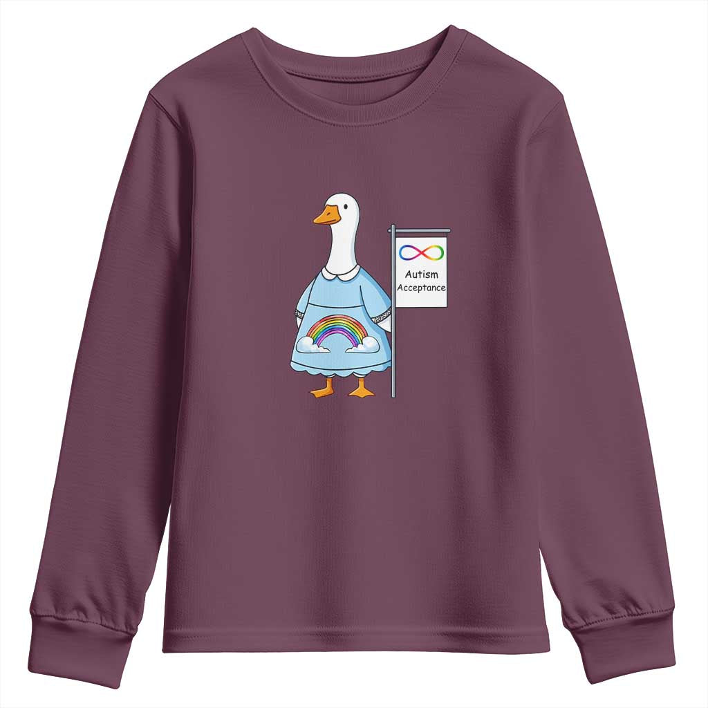 Autism Acceptance Youth Sweatshirt Neurodivergent Awareness Silly Goose Support