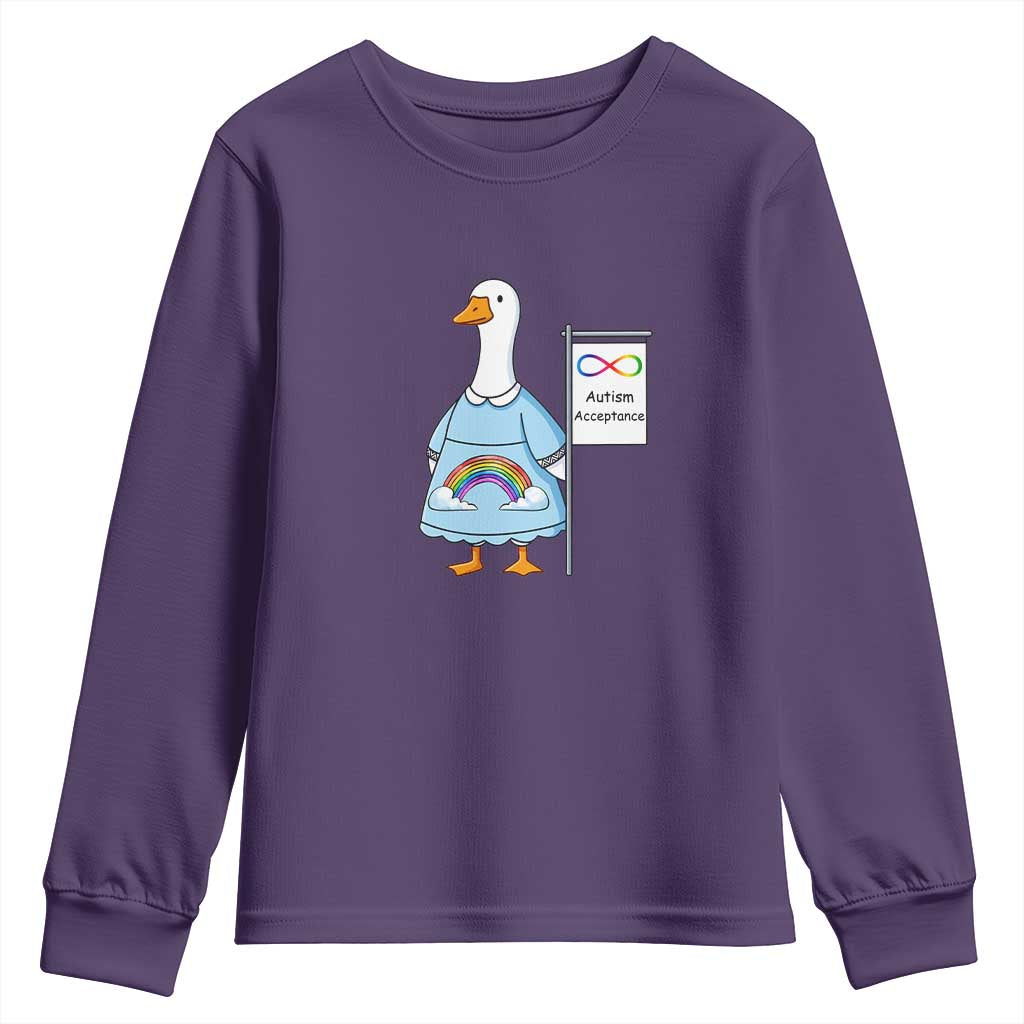 Autism Acceptance Youth Sweatshirt Neurodivergent Awareness Silly Goose Support