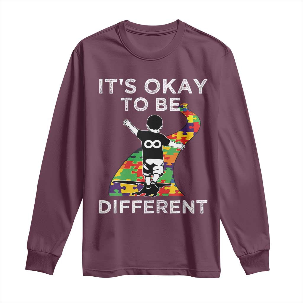 Autism Acceptance Long Sleeve Shirt It's Okay To Be Different