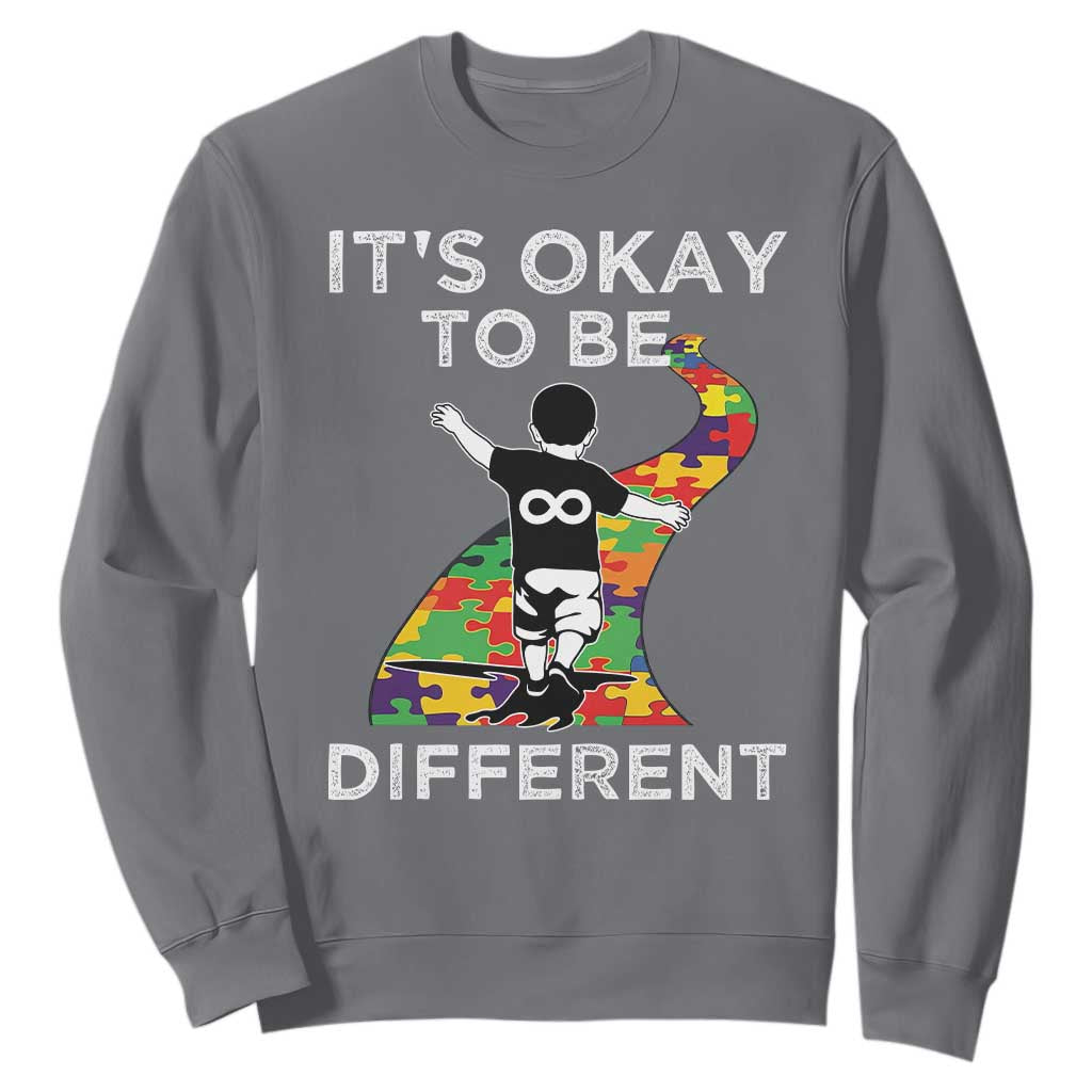 Autism Acceptance Sweatshirt It's Okay To Be Different