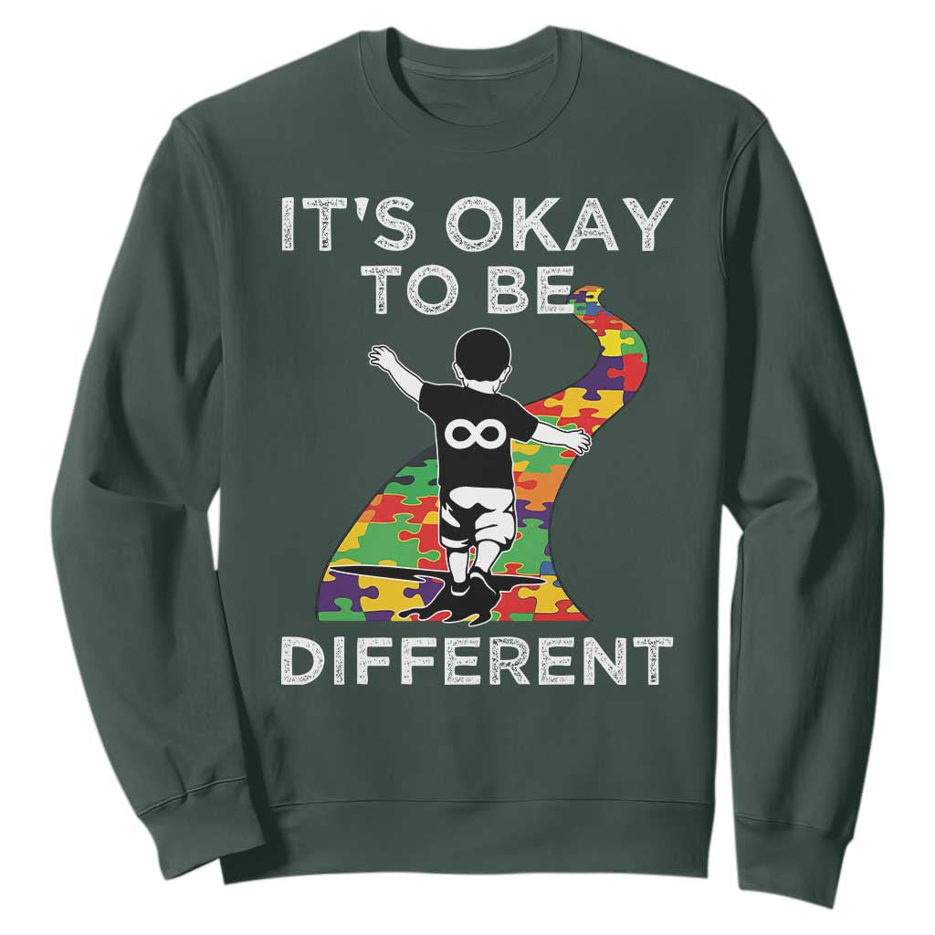 Autism Acceptance Sweatshirt It's Okay To Be Different