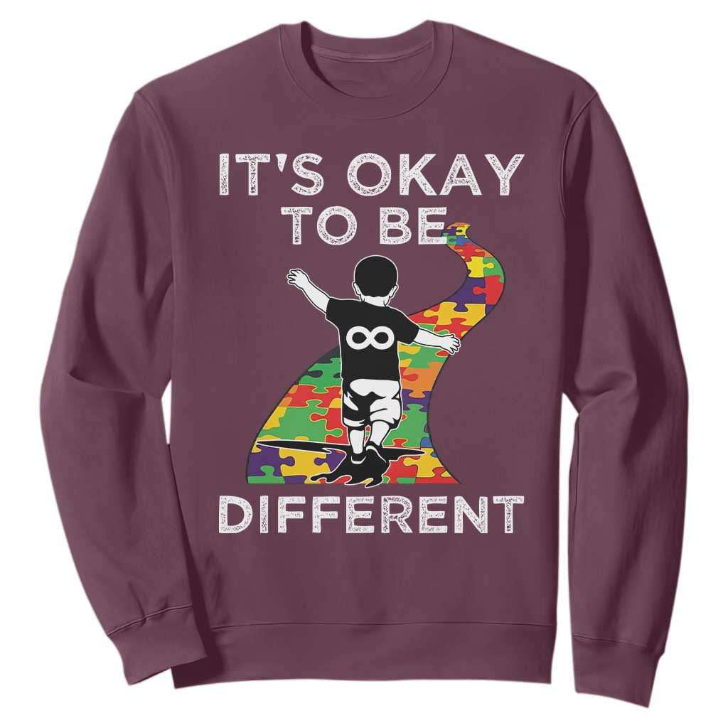 Autism Acceptance Sweatshirt It's Okay To Be Different