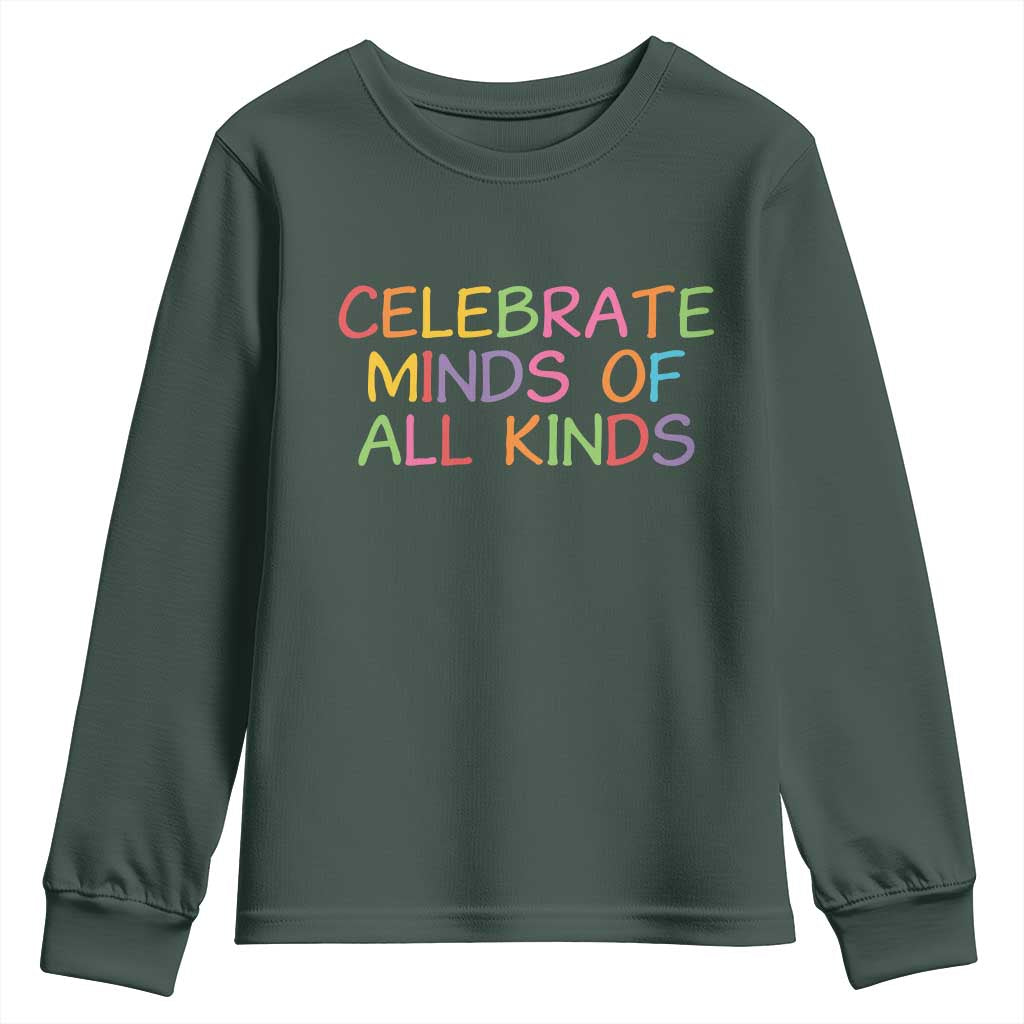 Autism Acceptance Youth Sweatshirt Celebrate Minds of All Kinds