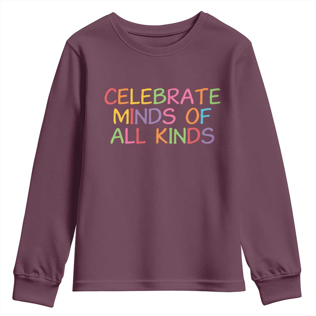 Autism Acceptance Youth Sweatshirt Celebrate Minds of All Kinds
