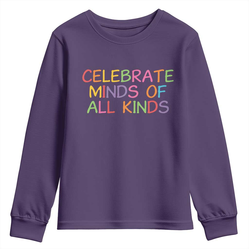 Autism Acceptance Youth Sweatshirt Celebrate Minds of All Kinds