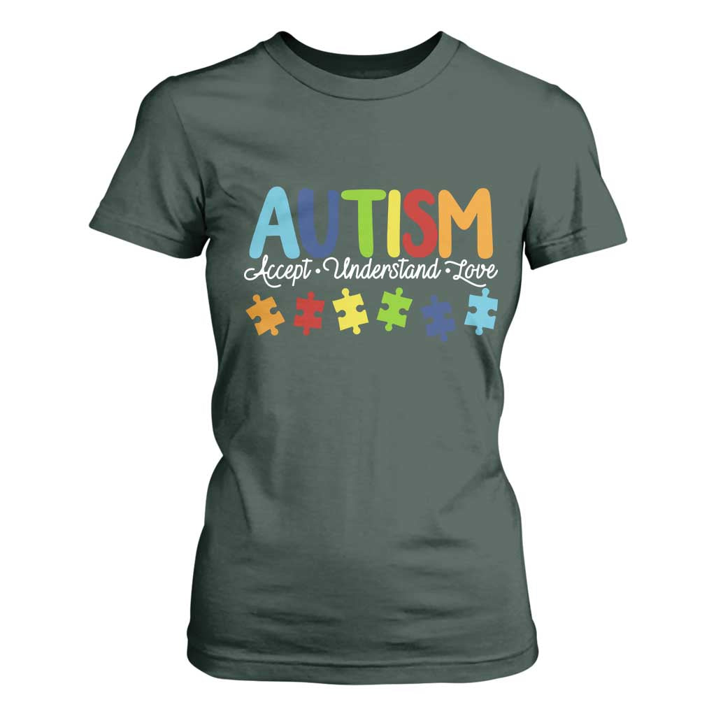 Autism Acceptance T Shirt For Women Accept Understand Love Special Education Teacher Gift