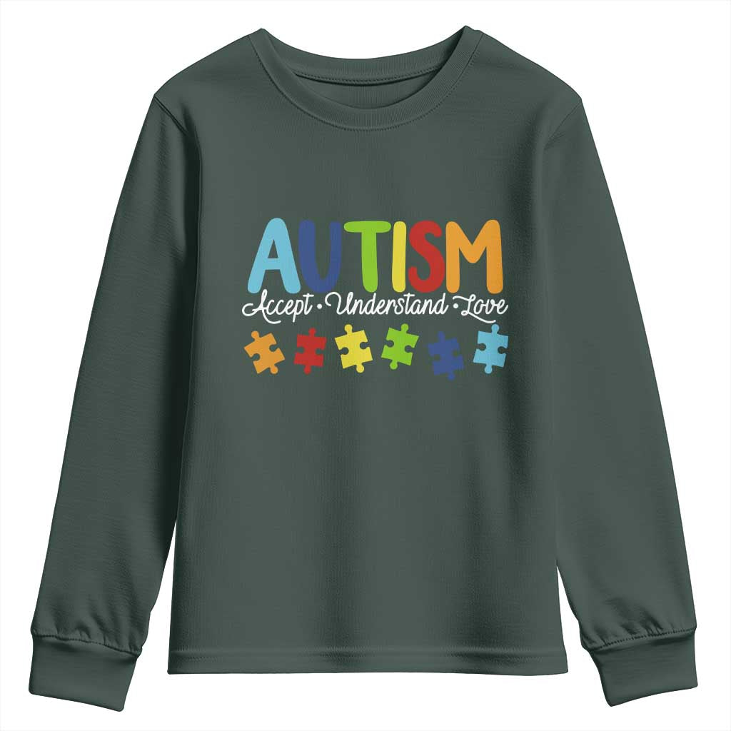 Autism Acceptance Youth Sweatshirt Accept Understand Love Special Education Teacher Gift