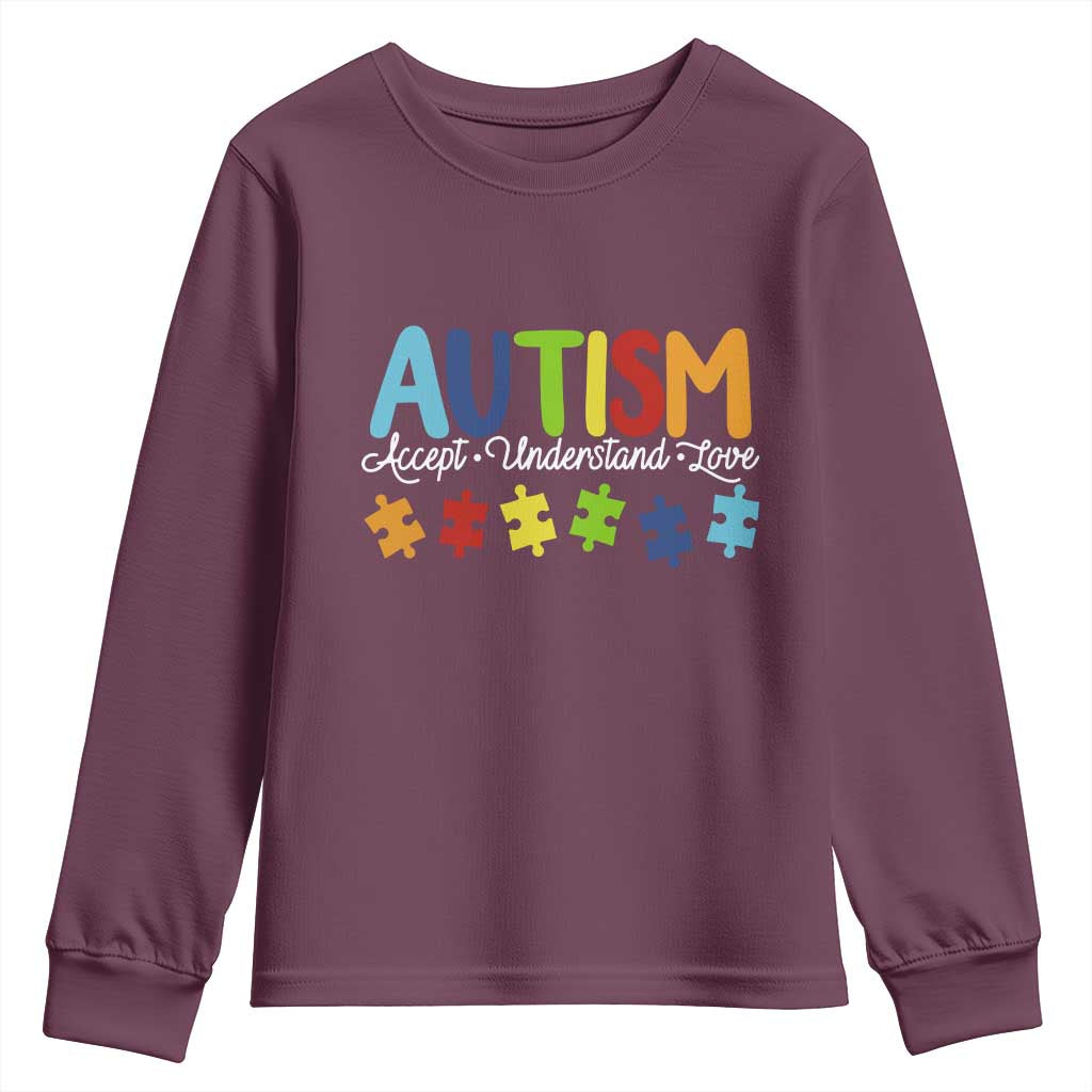 Autism Acceptance Youth Sweatshirt Accept Understand Love Special Education Teacher Gift
