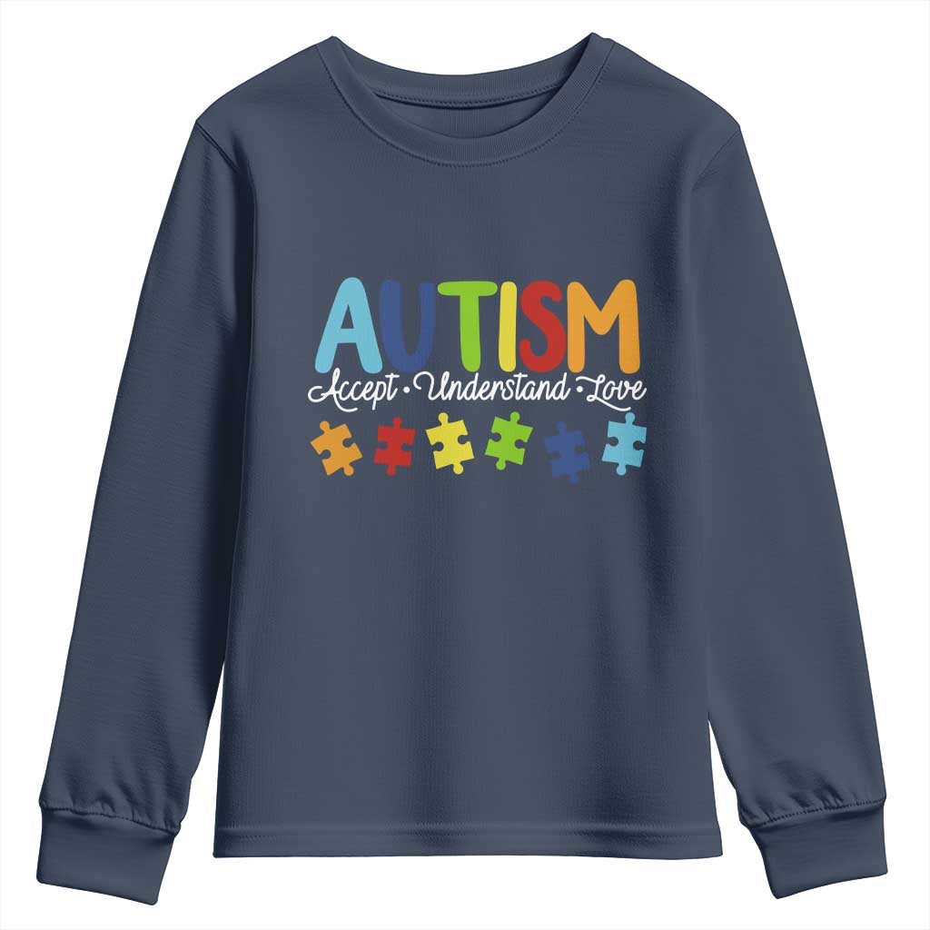 Autism Acceptance Youth Sweatshirt Accept Understand Love Special Education Teacher Gift