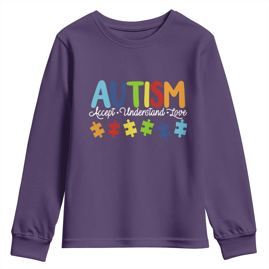 Autism Acceptance Youth Sweatshirt Accept Understand Love Special Education Teacher Gift