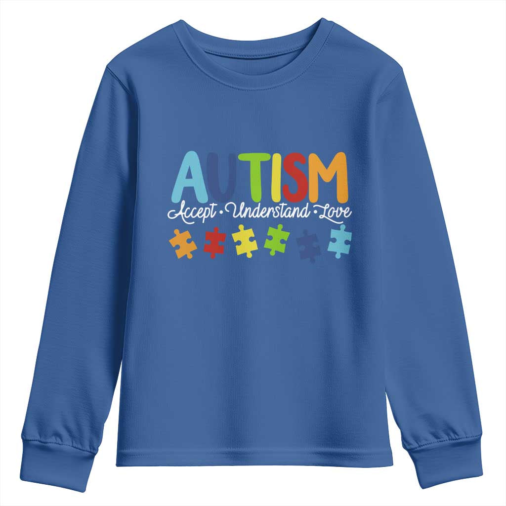 Autism Acceptance Youth Sweatshirt Accept Understand Love Special Education Teacher Gift