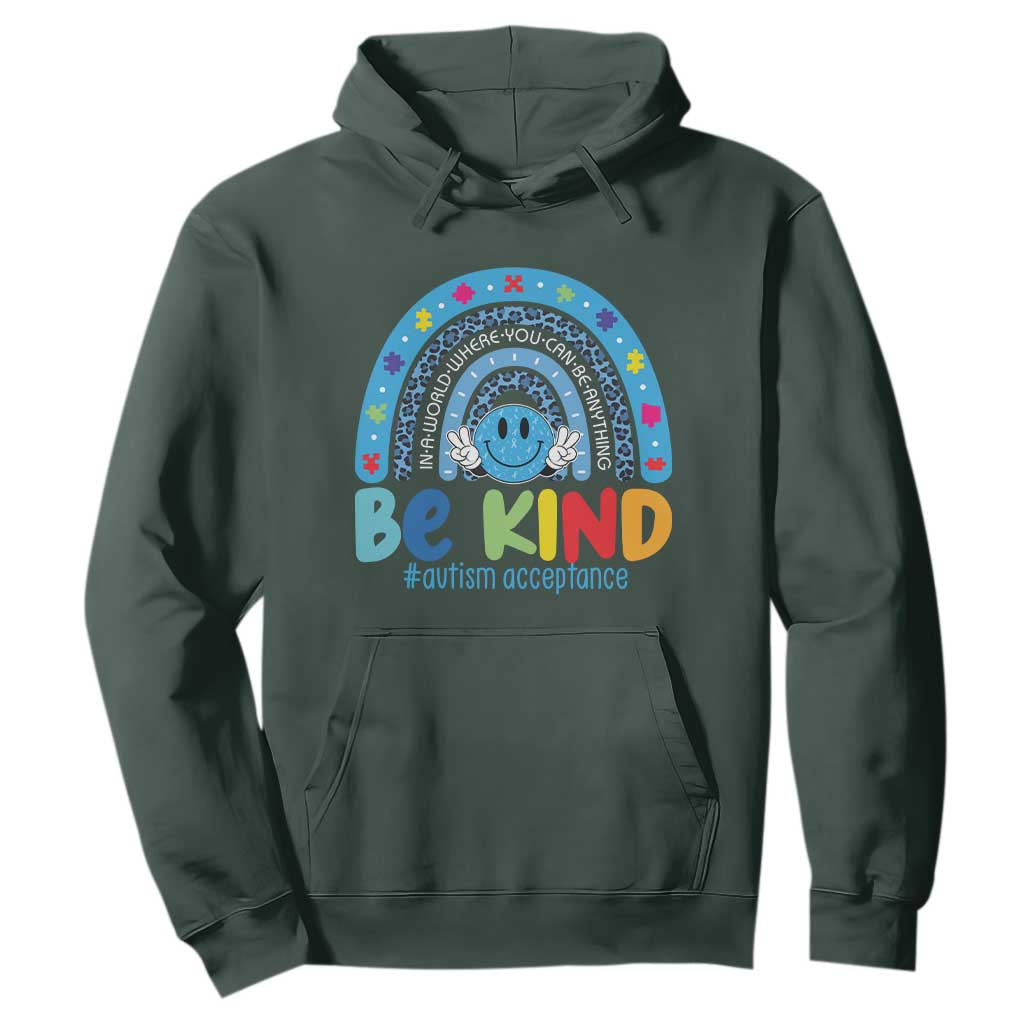 Autism Acceptance Hoodie Rainbow in April We Wear Blue Ribbon Autism