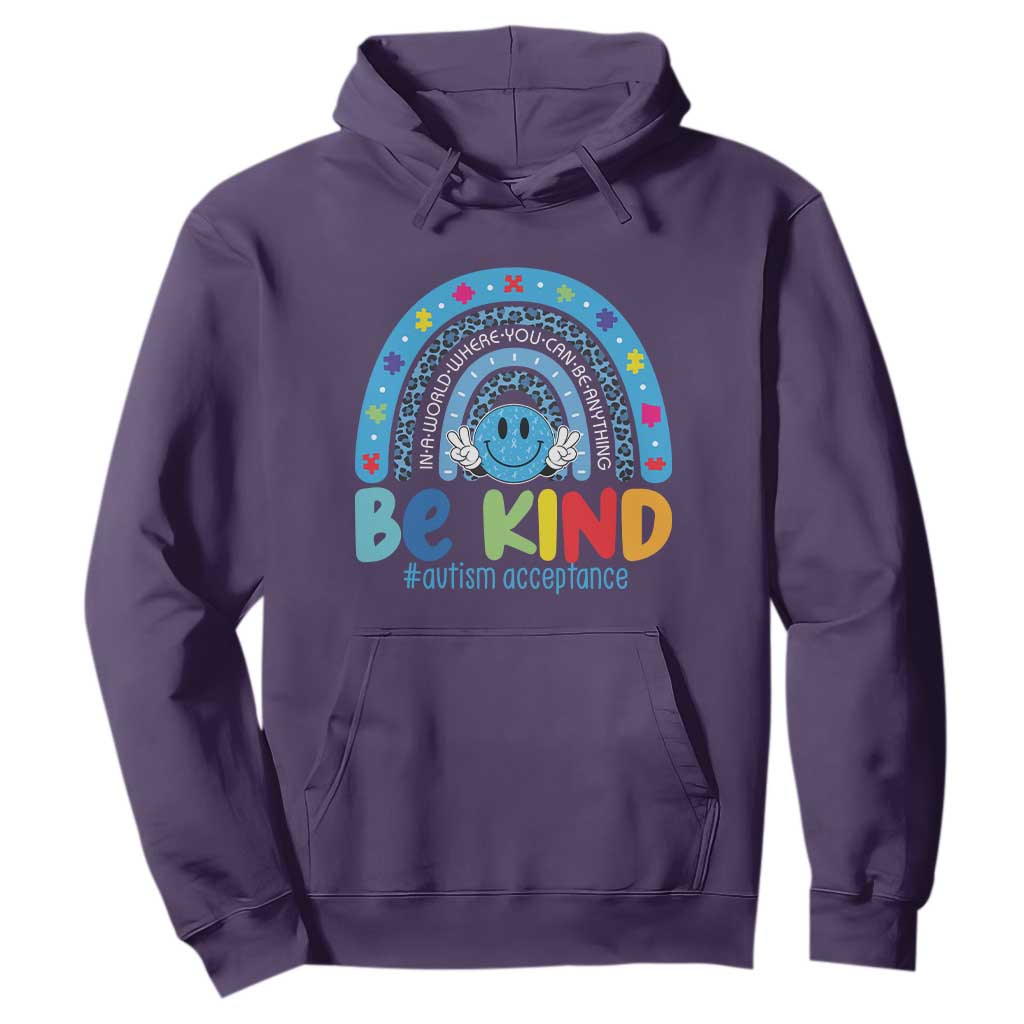 Autism Acceptance Hoodie Rainbow in April We Wear Blue Ribbon Autism