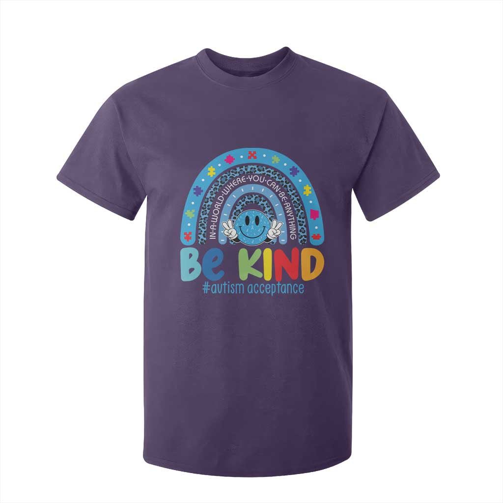Autism Acceptance T Shirt For Kid Rainbow in April We Wear Blue Ribbon Autism