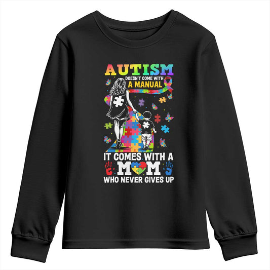 Autism Acceptance Youth Sweatshirt Doesn't Come with a Manual Autism Mom